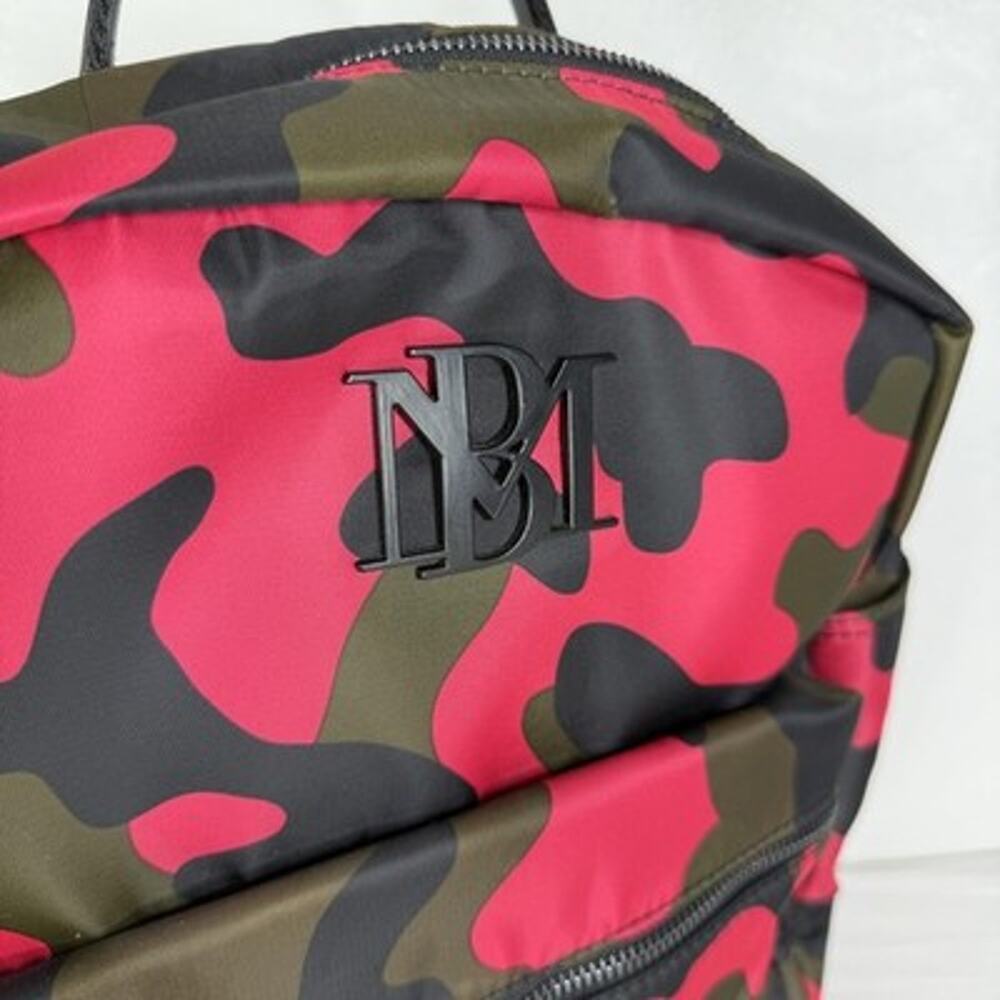 Badgley Mischka Backpack Pink Camo Green Adjustable Straps Medium PVC